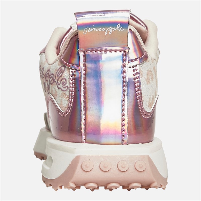 Pineapple Junior Girls Leopard Trainers Pink Leopard - Image 3