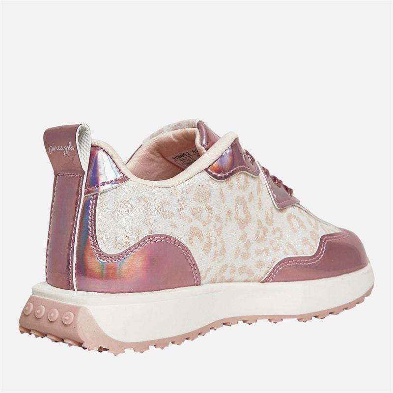 Pineapple Junior Girls Leopard Trainers Pink Leopard - Image 5