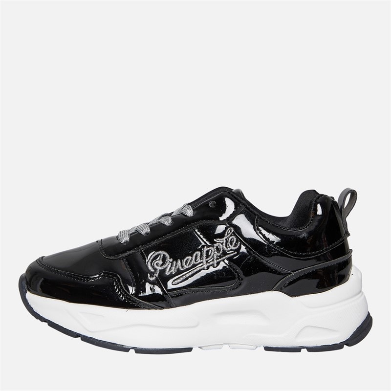 Pineapple Junior Girls Chunky Trainers Black/Patent - Image 1