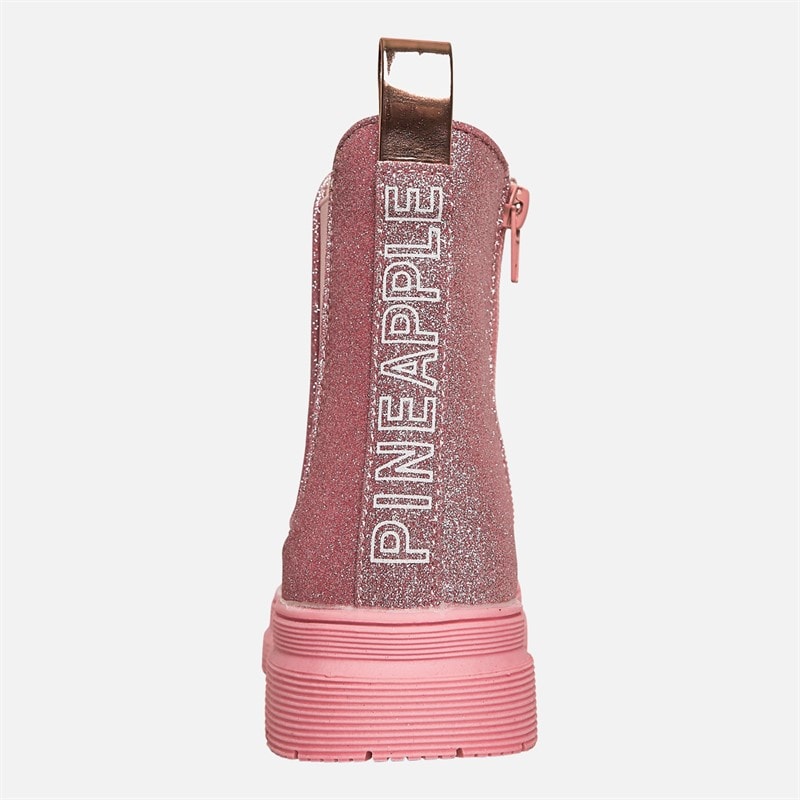 Pineapple Junior Girls Glitter Chelsea Boots Pink Fuschia Glitter - Image 3