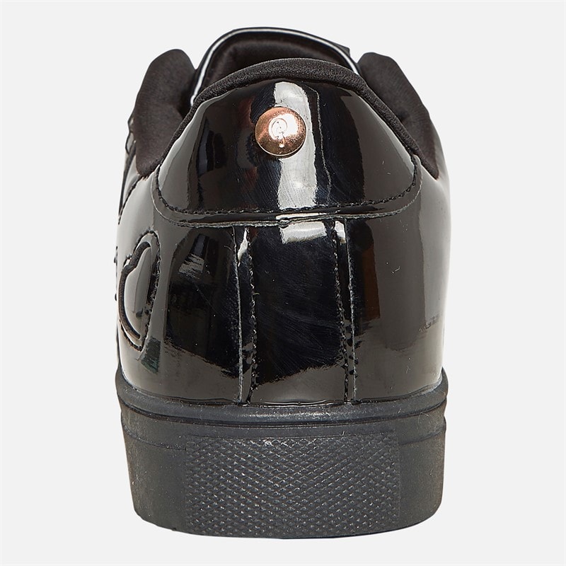 Pineapple Junior Girls Heart Cup Sole Trainers Black Patent - Image 3