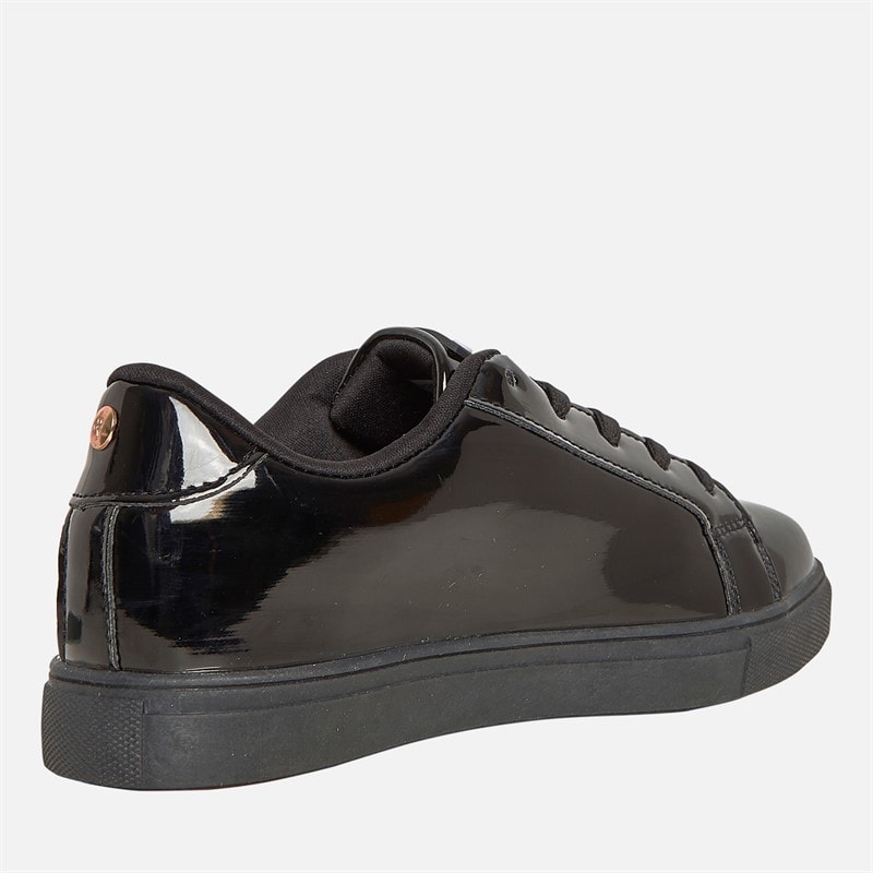 Pineapple Junior Girls Heart Cup Sole Trainers Black Patent - Image 5