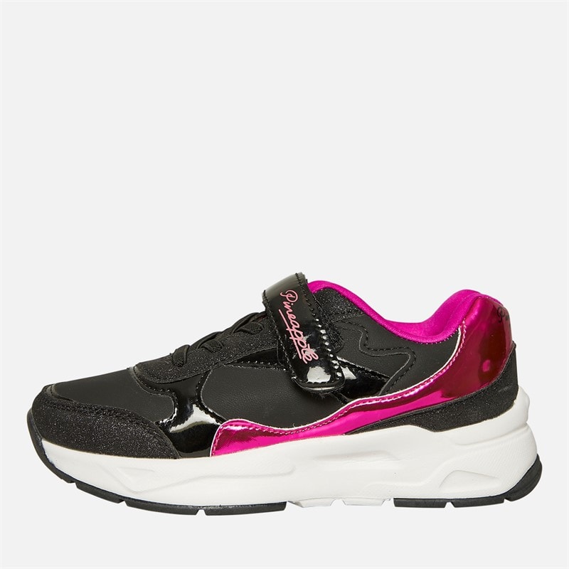 Pineapple Girls Chunky Trainers Black/Pink - Image 1