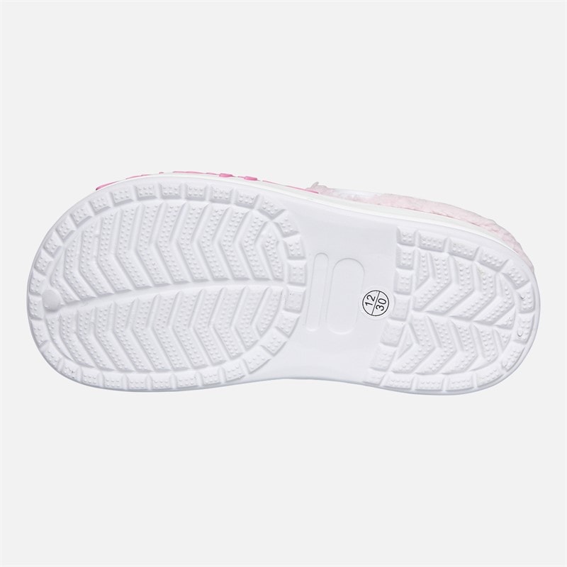 Pineapple Girls Fur Lined Light Up Clog Slippers White/Pink - Image 3