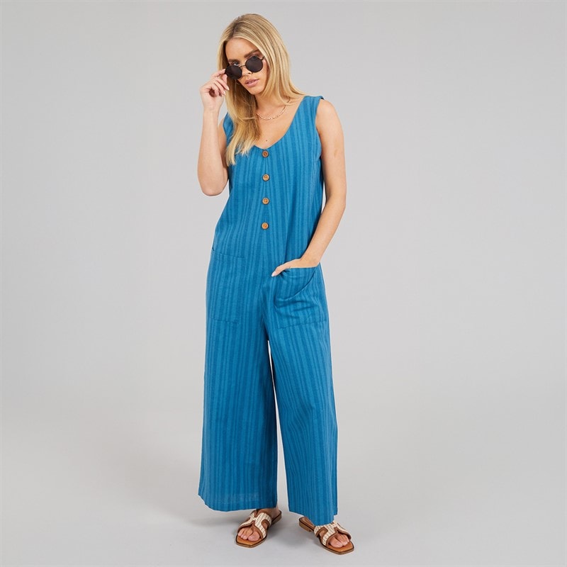 Native Youth Womens Lillee Oversized Jumpsuit Blue - Image 4