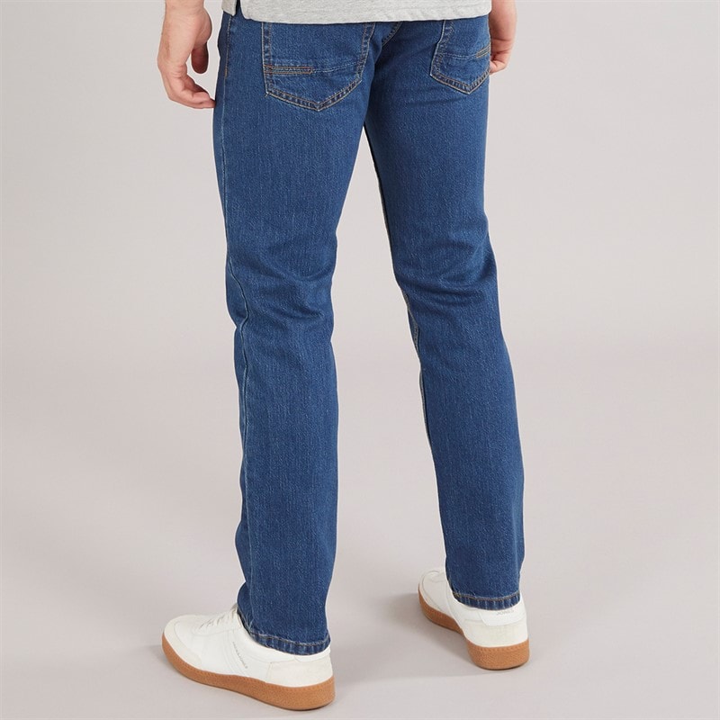 Onfire Mens Stretch Denim Straight Leg Jeans Mid Wash - Image 2