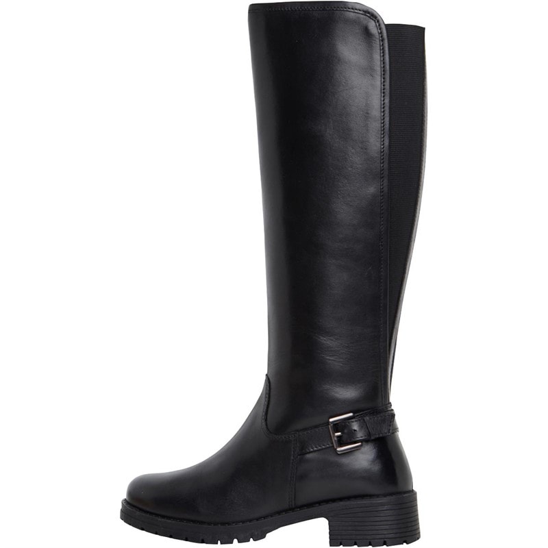 Onfire Womens Knee Length Leather Boots Black