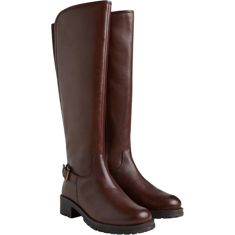 Onfire Womens Knee Length Leather Boots Brown - Image 5