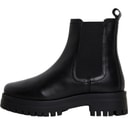 Onfire Womens Leather Chunky Chelsea Boots Black