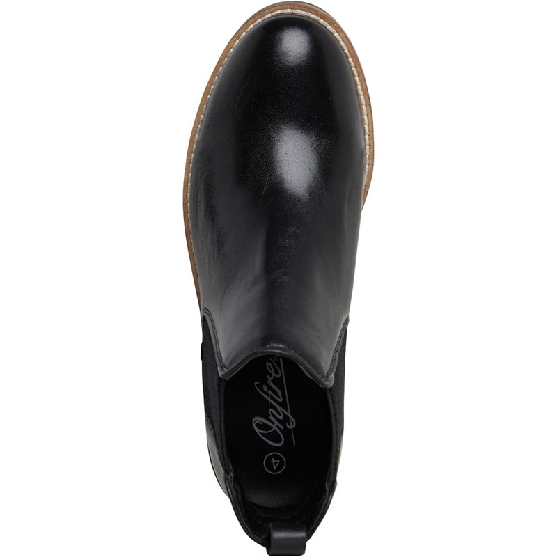 Onfire Womens Leather Chelsea Boots Black - Image 4