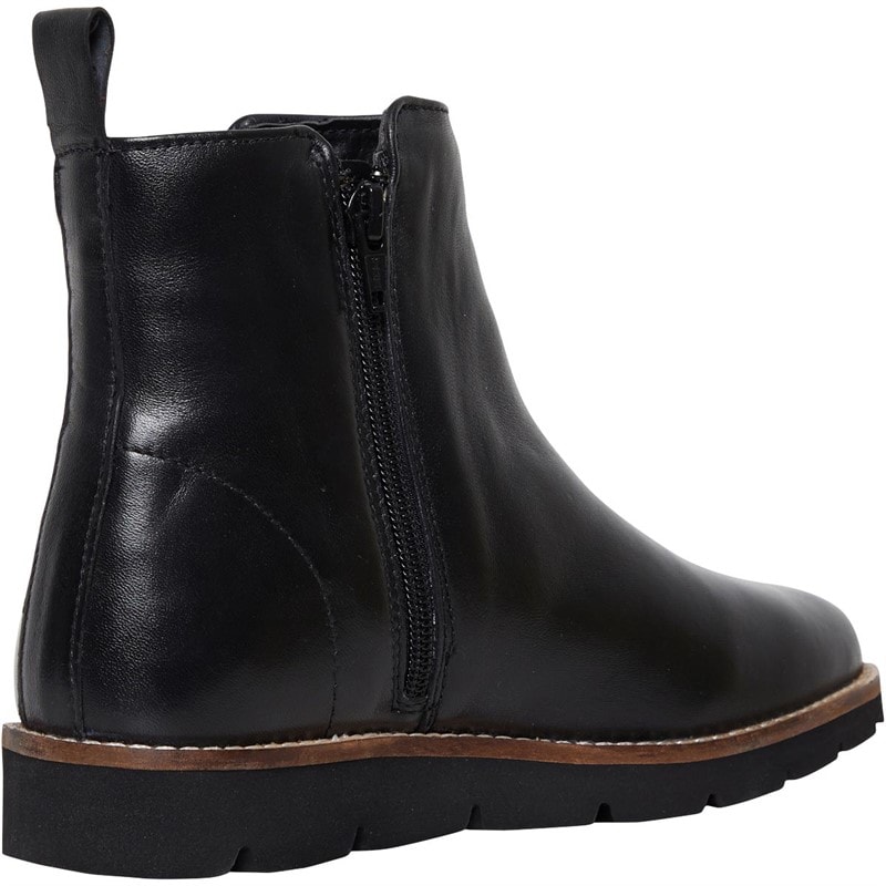 Onfire Womens Leather Wedge Boot Black - Image 5