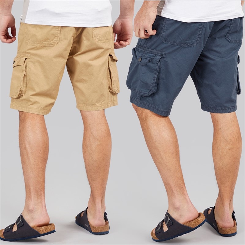 Onfire Mens Two Pack Cargo Shorts Blue/Stone - Image 2