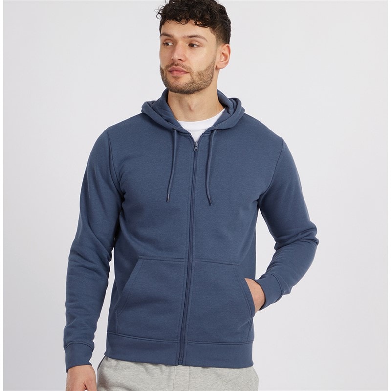 Onfire Mens Zip-Through Fleece Hoodie Vintage Indigo - Image 3