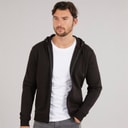 Onfire Mens Zip Through Fleece Hoodie Black