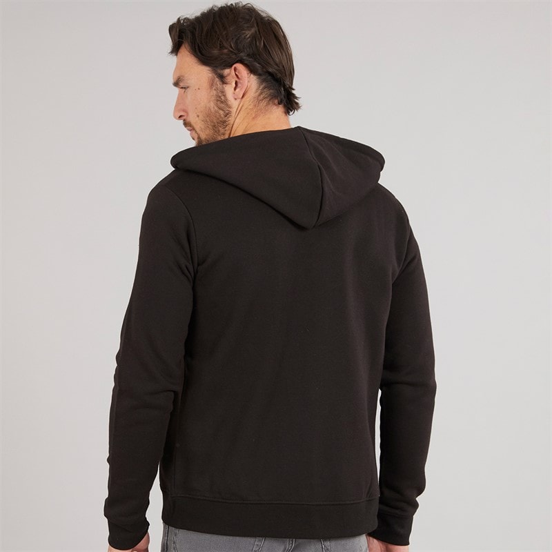Onfire Mens Zip Through Fleece Hoodie Black - Image 2