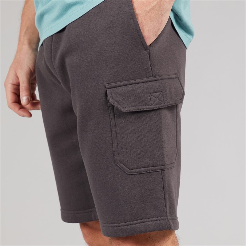 Onfire Mens Fleece Cargo Shorts Charcoal - Image 3