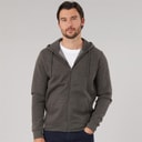 Onfire Mens Zip Through Fleece Hoodie Charcoal Marl