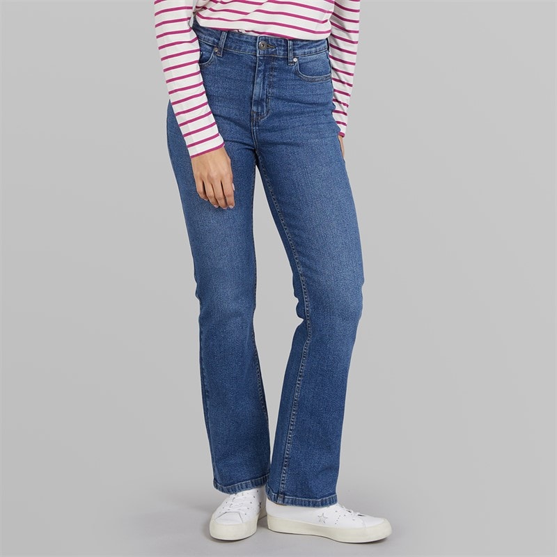 Onfire Womens Stretch Bootcut Jeans Mid Wash