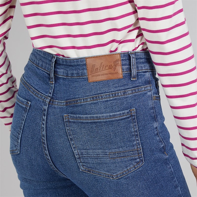 Onfire Womens Stretch Bootcut Jeans Mid Wash - Image 3