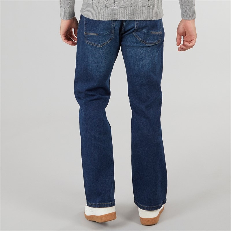 Onfire Mens Bootcut Denim Jeans Dark Wash - Image 2