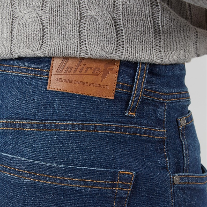 Onfire Mens Bootcut Denim Jeans Dark Wash - Image 3