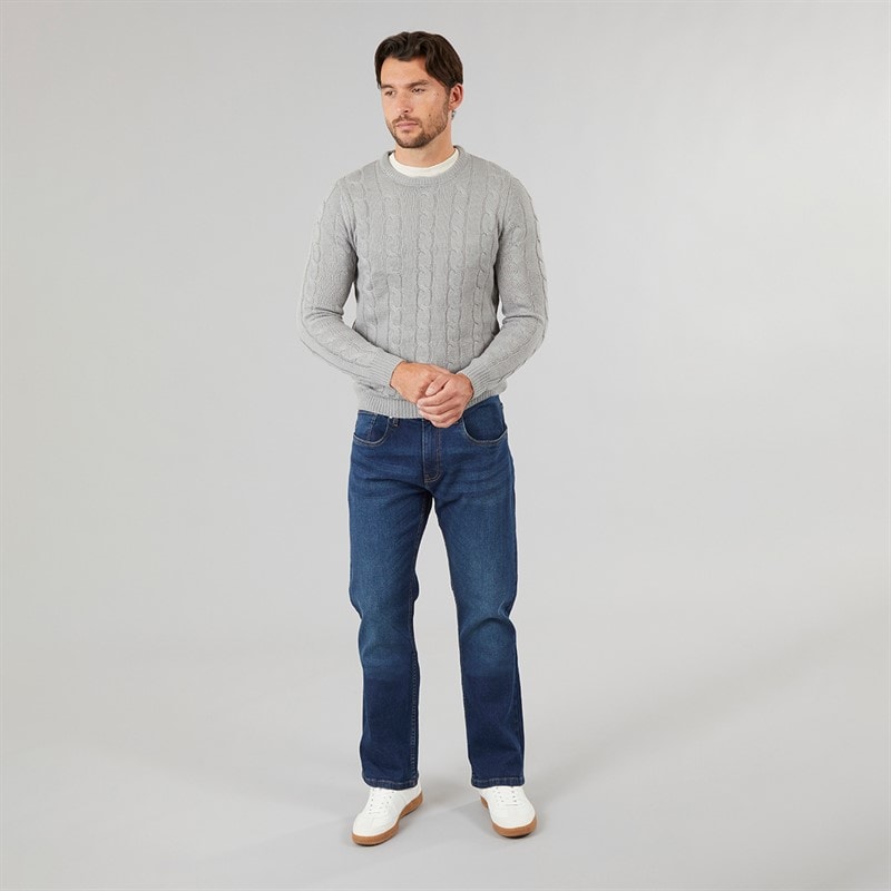 Onfire Mens Bootcut Denim Jeans Dark Wash - Image 4