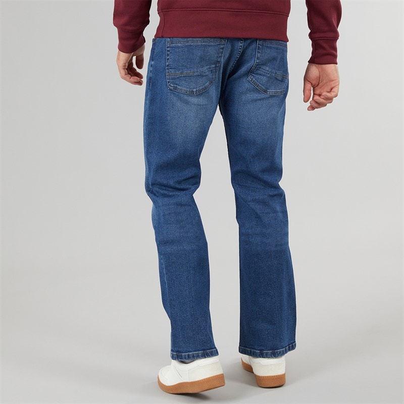 Onfire Mens Bootcut Denim Jeans Mid Wash - Image 2