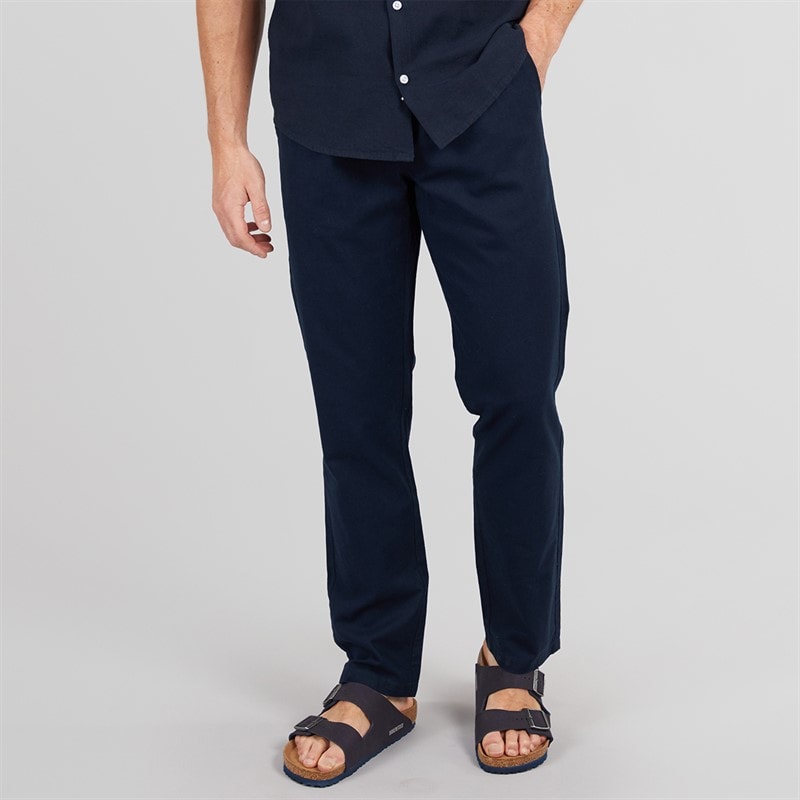 Onfire Mens Linen Trousers Navy