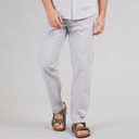 Onfire Mens Linen Trousers Mid Grey Marl