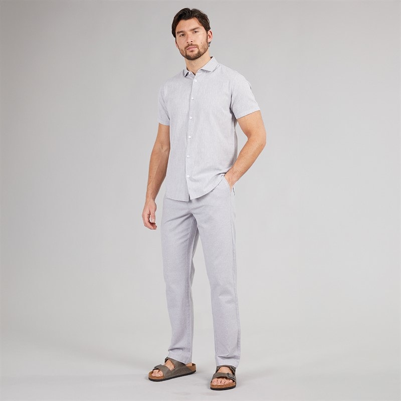 Onfire Mens Linen Trousers Mid Grey Marl - Image 4