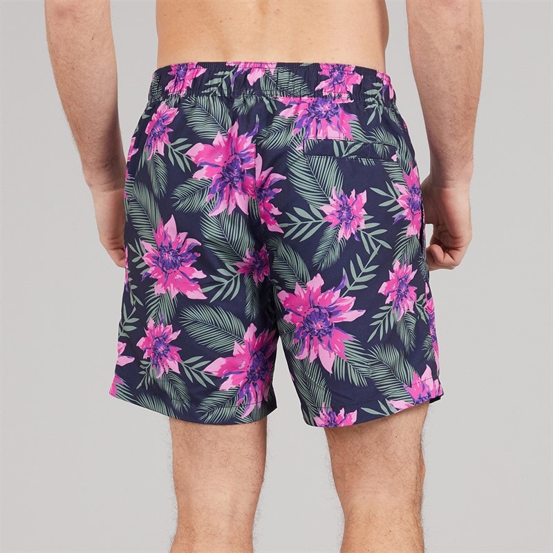 Onfire Mens Tropical Print Swim Shorts Navy/Multi - Image 2