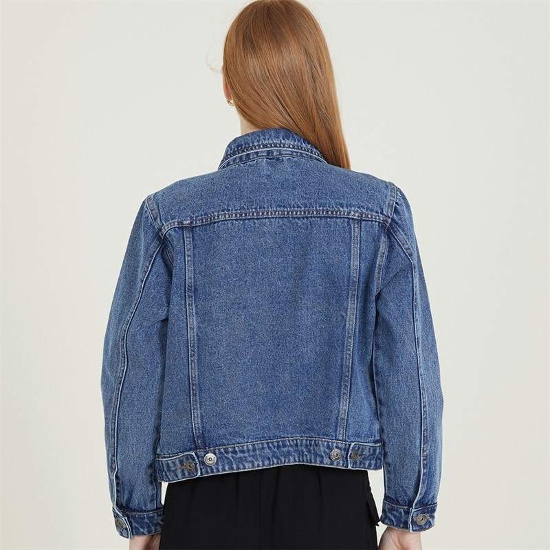 Onfire Womens Denim Jacket Mid Wash - Image 2