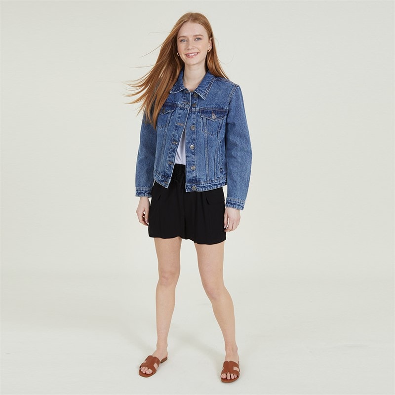 Onfire Womens Denim Jacket Mid Wash - Image 3