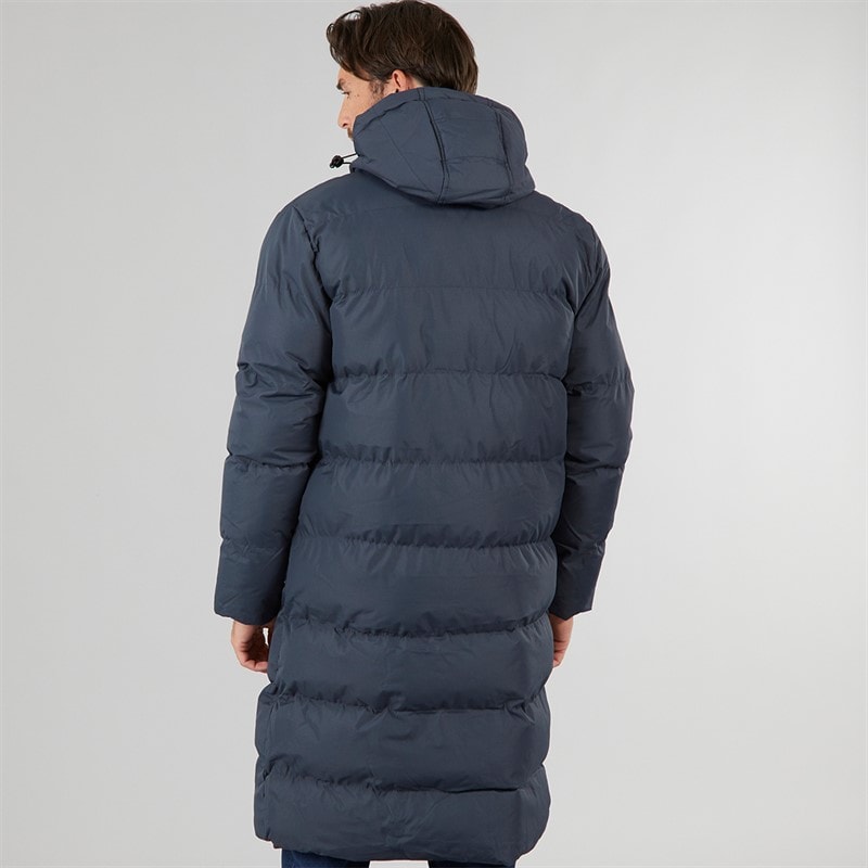 Onfire Mens Longline Hooded Puffer Coat Navy - Image 2