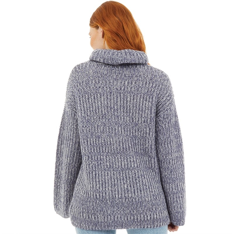 Onfire Womens Cowl Neck Sweater Blue - Image 2