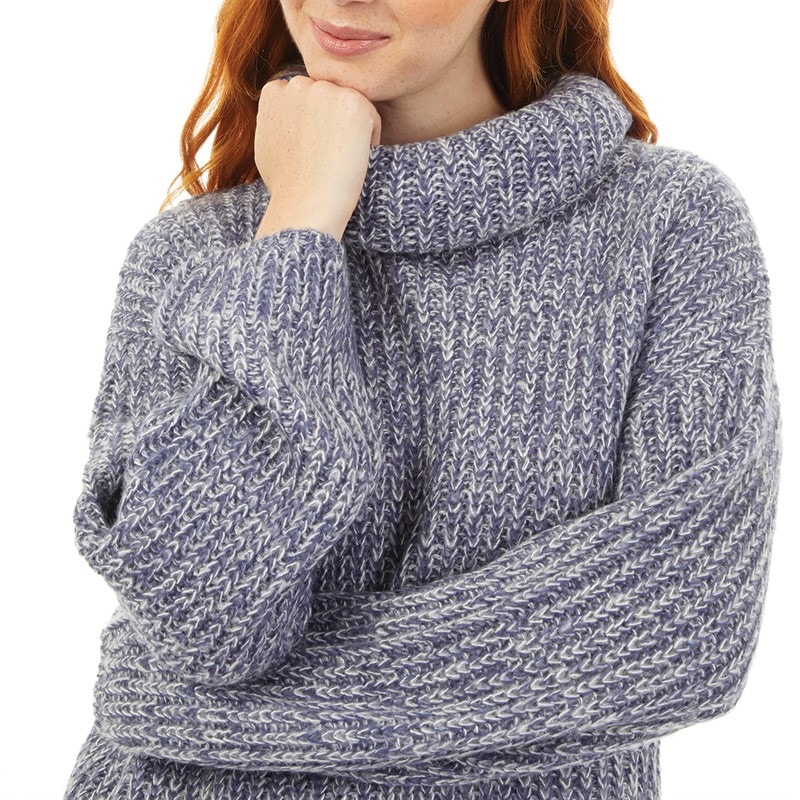 Onfire Womens Cowl Neck Sweater Blue - Image 3