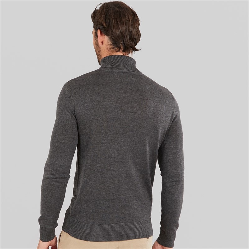 Onfire Mens Roll Neck Sweater Charcoal Marl - Image 2