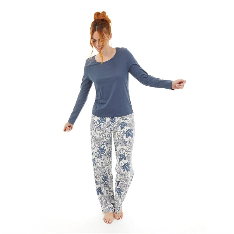 Onfire Womens Long Sleeve AOP Pyjama Set Blue/White - Image 4