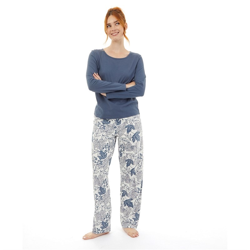 Onfire Womens Long Sleeve AOP Pyjama Set Blue/White - Image 5