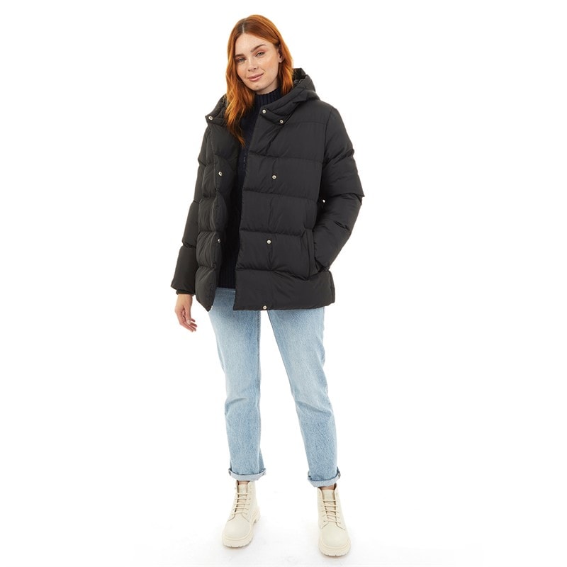 Onfire Womens Hooded Duvet Jacket Black - Image 3
