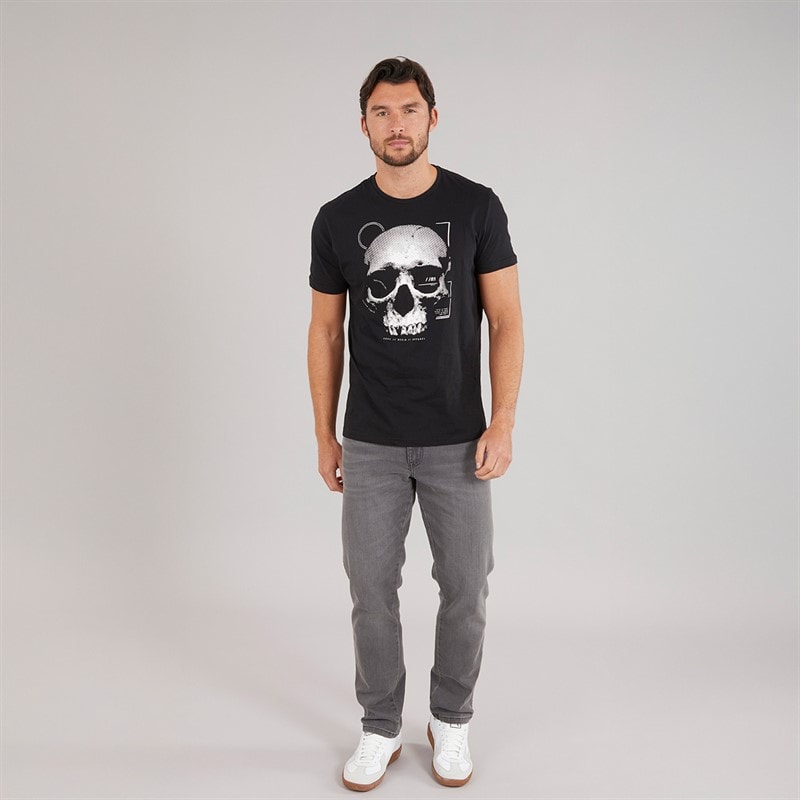 Onfire Mens Skull T-Shirt Black - Image 3