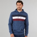 Onfire Mens Chest Stripe Hoodie Dark Denim
