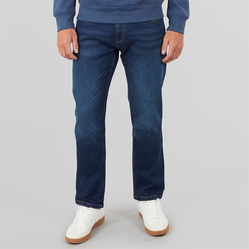 Onfire Mens Straight Fit Denim Jeans Dark Wash