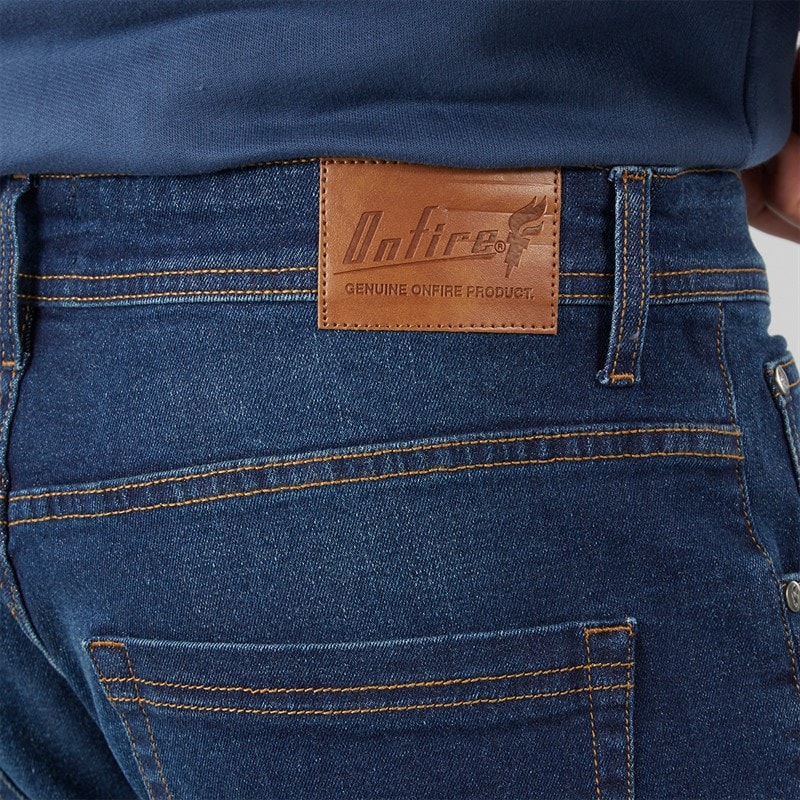 Onfire Mens Straight Fit Denim Jeans Dark Wash - Image 3