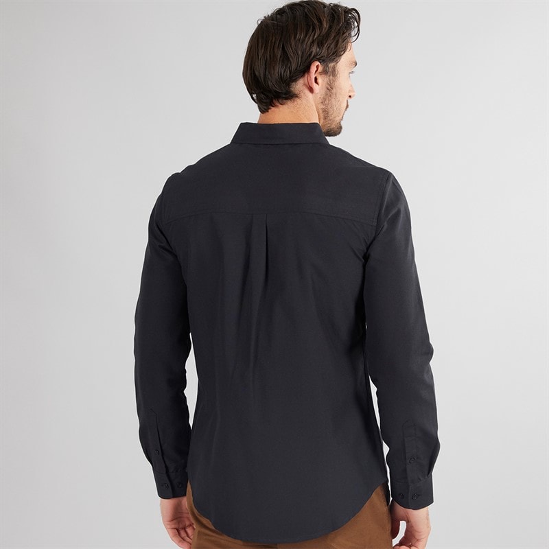 Onfire Mens Long Sleeve Cotton Oxford Shirt Black - Image 2
