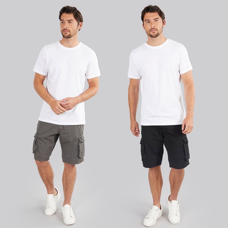 Onfire Mens Two Pack Cargo Shorts Black/Grey - Image 4