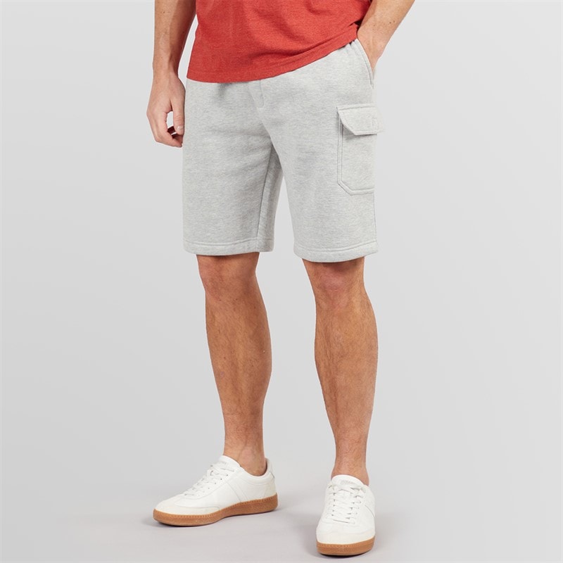 Onfire Mens Fleece Cargo Shorts Grey Marl - Image 1