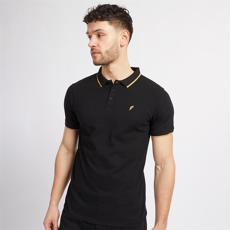 Onfire Mens Three Pack Tipped Jersey Polo Shirts White/Black/Navy - Image 2