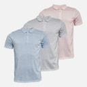 Onfire Mens Geo Print Three Pack Polo Shirts Multi