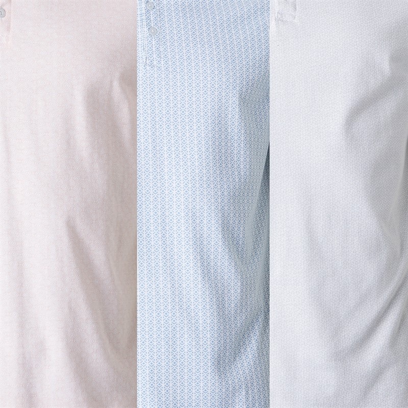 Onfire Mens Geo Print Three Pack Polo Shirts Multi - Image 3